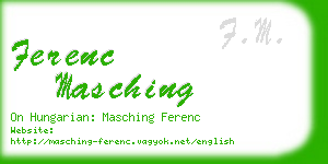ferenc masching business card